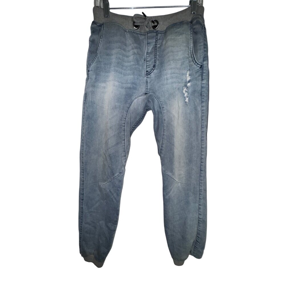 Track Denim Jogger Pants Size 30 Light Blue Jeans Casual Sweats Trendy City Cute
